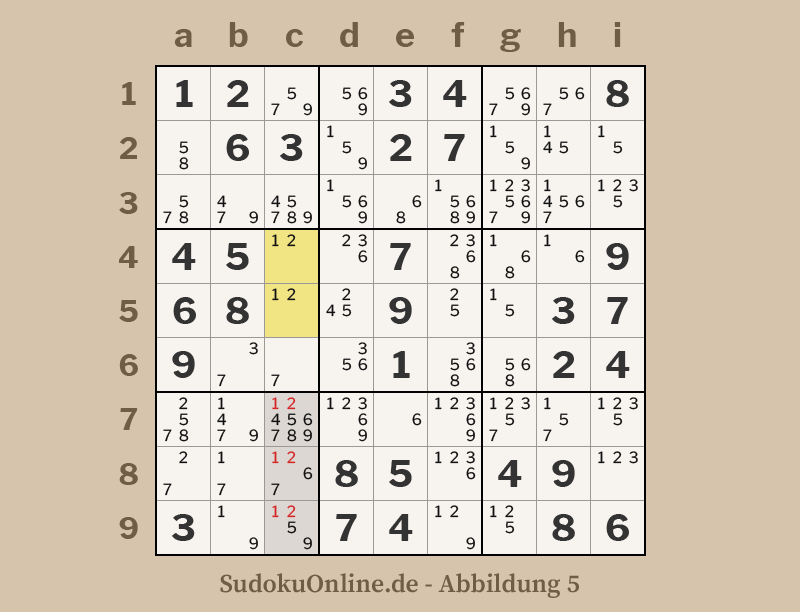 Sudoku-Beispiel eines offenen Paares