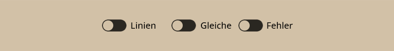 Schalter für Linien, identische Zahlen und Fehlermeldungen