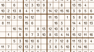 Sudoku 16x16 Vorschau